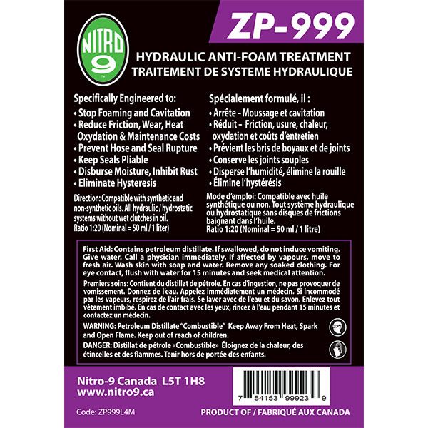 ZP-999 Hydraulic Anti-Foam Treatment